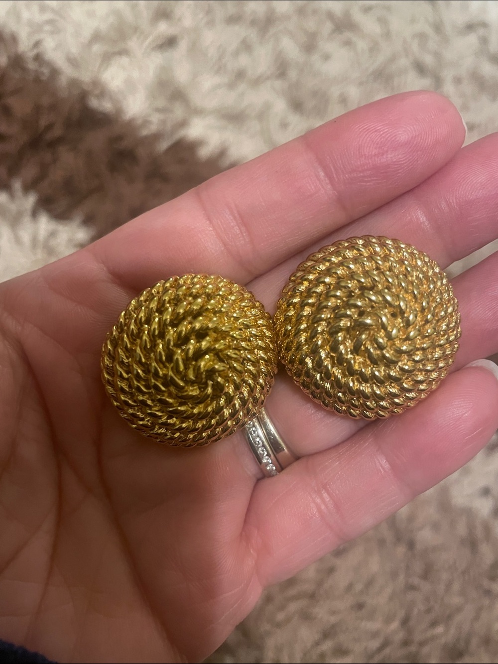 Monet Gold Rope Twist Clip-On Earrings